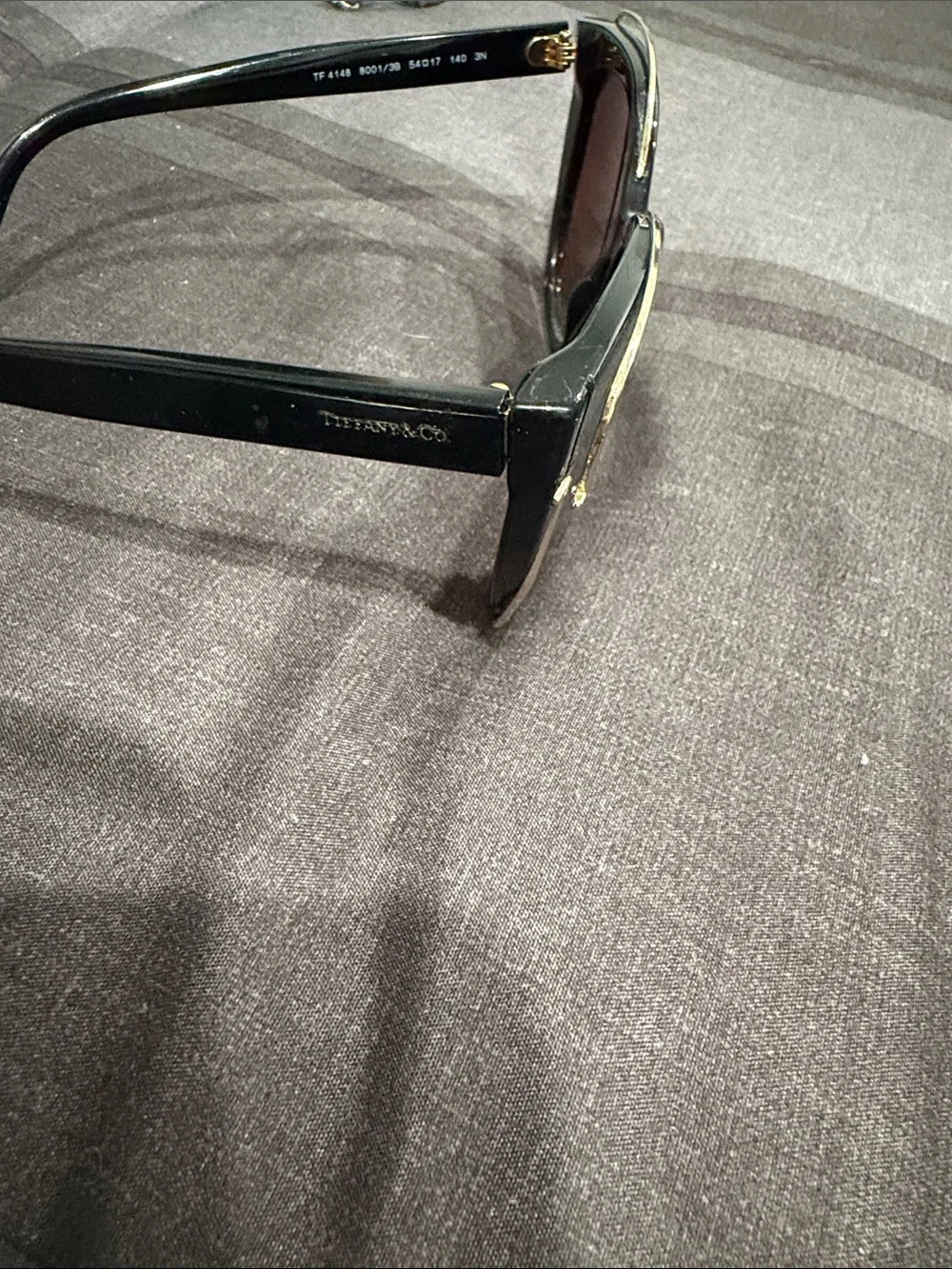 Tiffany & Co. Black Cat-Eye Sunglasses with Gold Accent